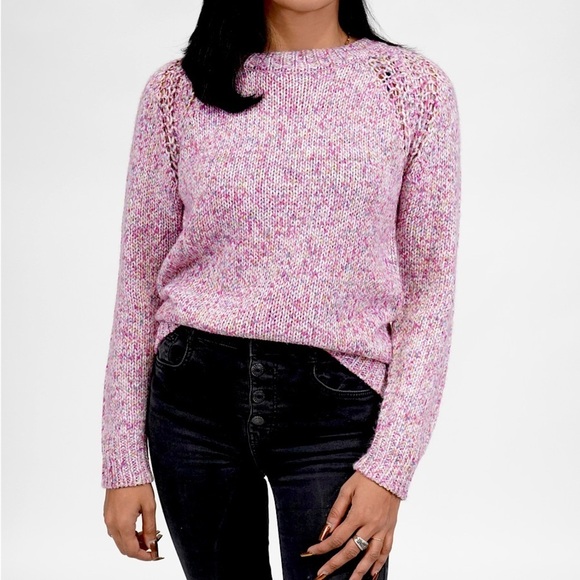 Belle du Jour Chunky Knit Confetti Sweater Crewneck Pink - Picture 2 of 8